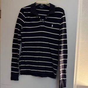 Ralph Lauren Navy and White Striped Top